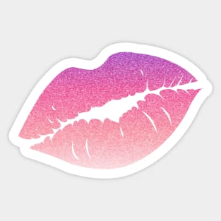 Pastel Pink Ombre Faux Glitter Lips Sticker